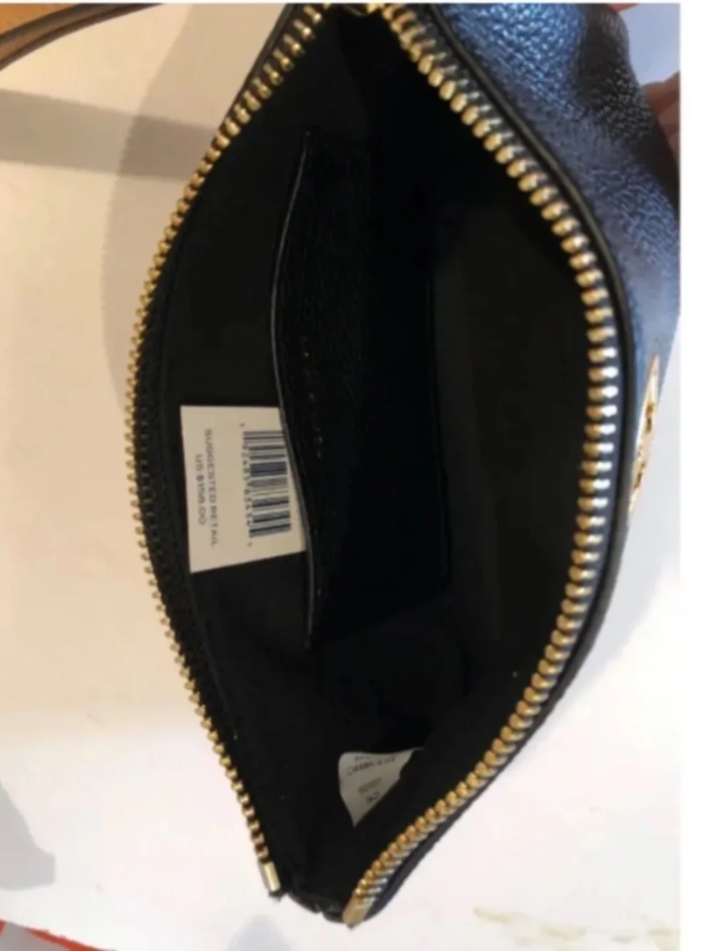 Tory Burch Carson Black with brown details Wristlet New With Tags